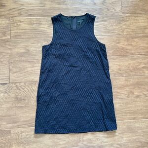 Rag & Bone Evie Honeycomb Shift Dress Size L Black Pockets Sleeveless